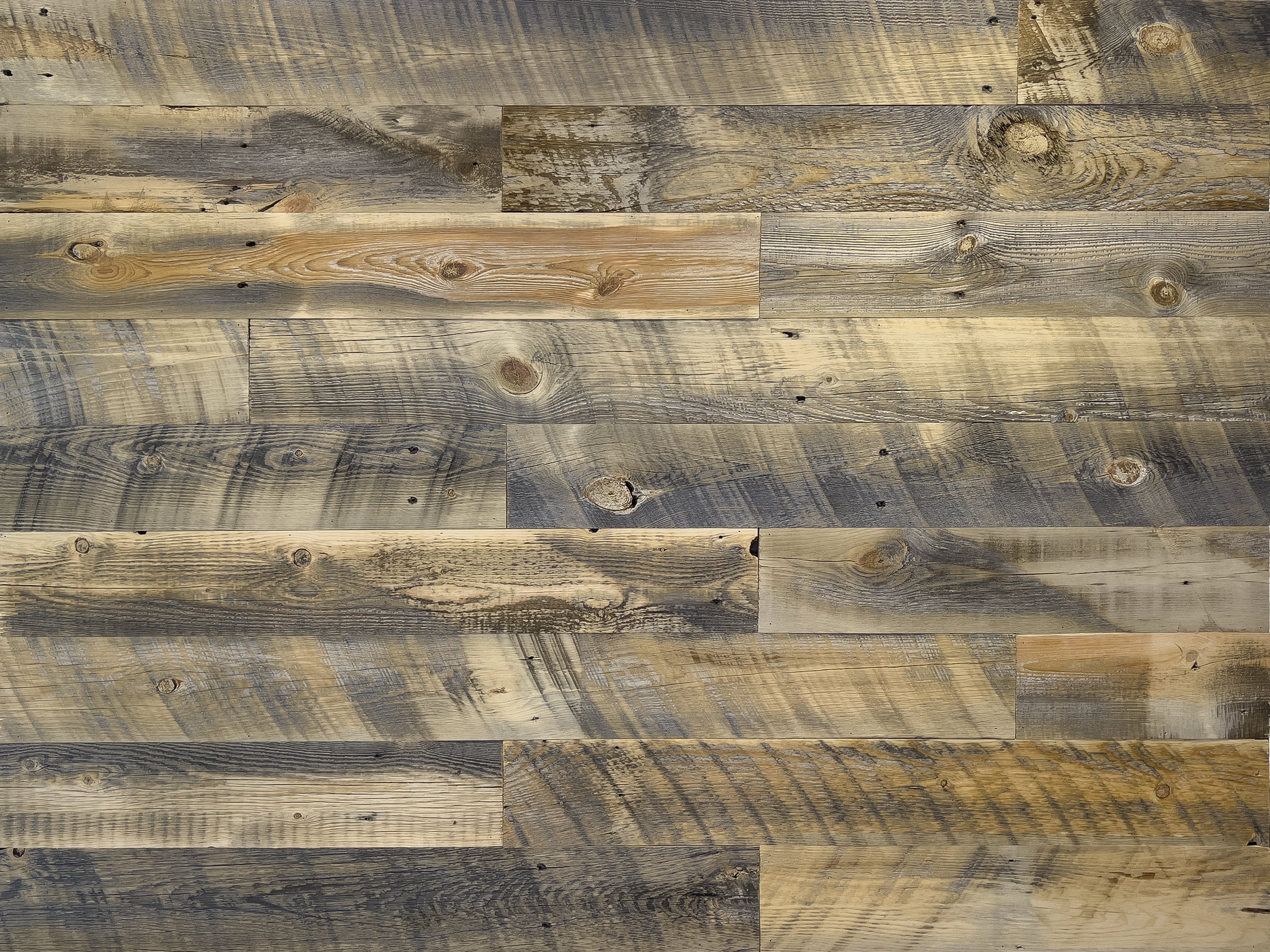 Wheatland High-Contrast Brown & Grey Reclaimed Wood Planks